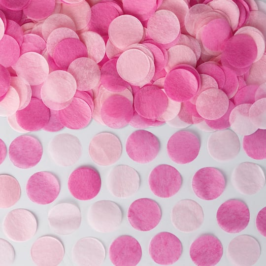 Gender Reveal Pink Tissue Confetti Dots